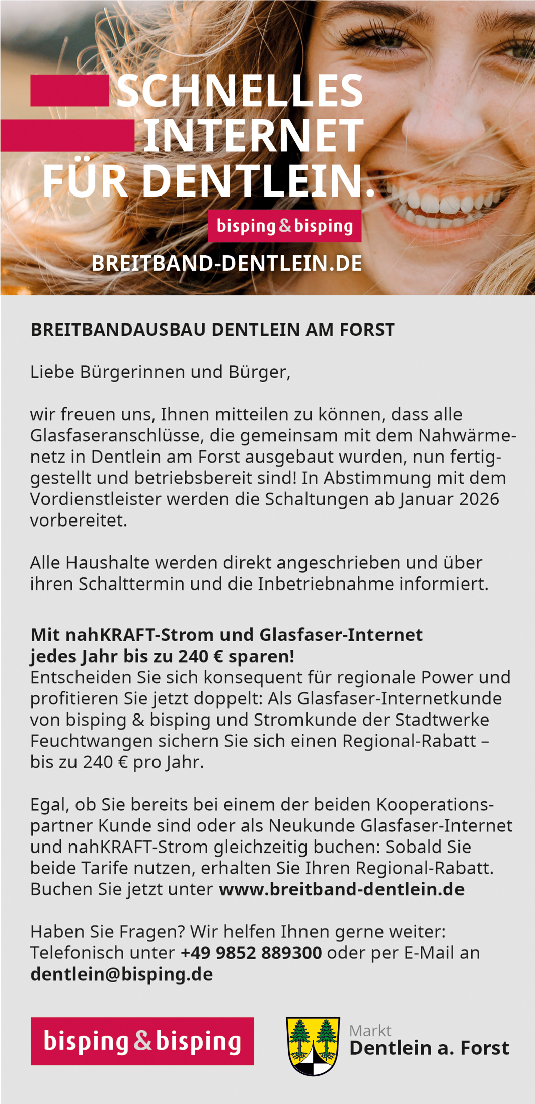 Auszug aus dem Mitteilungsblatt Dentlein am Forst, Dezember 2025